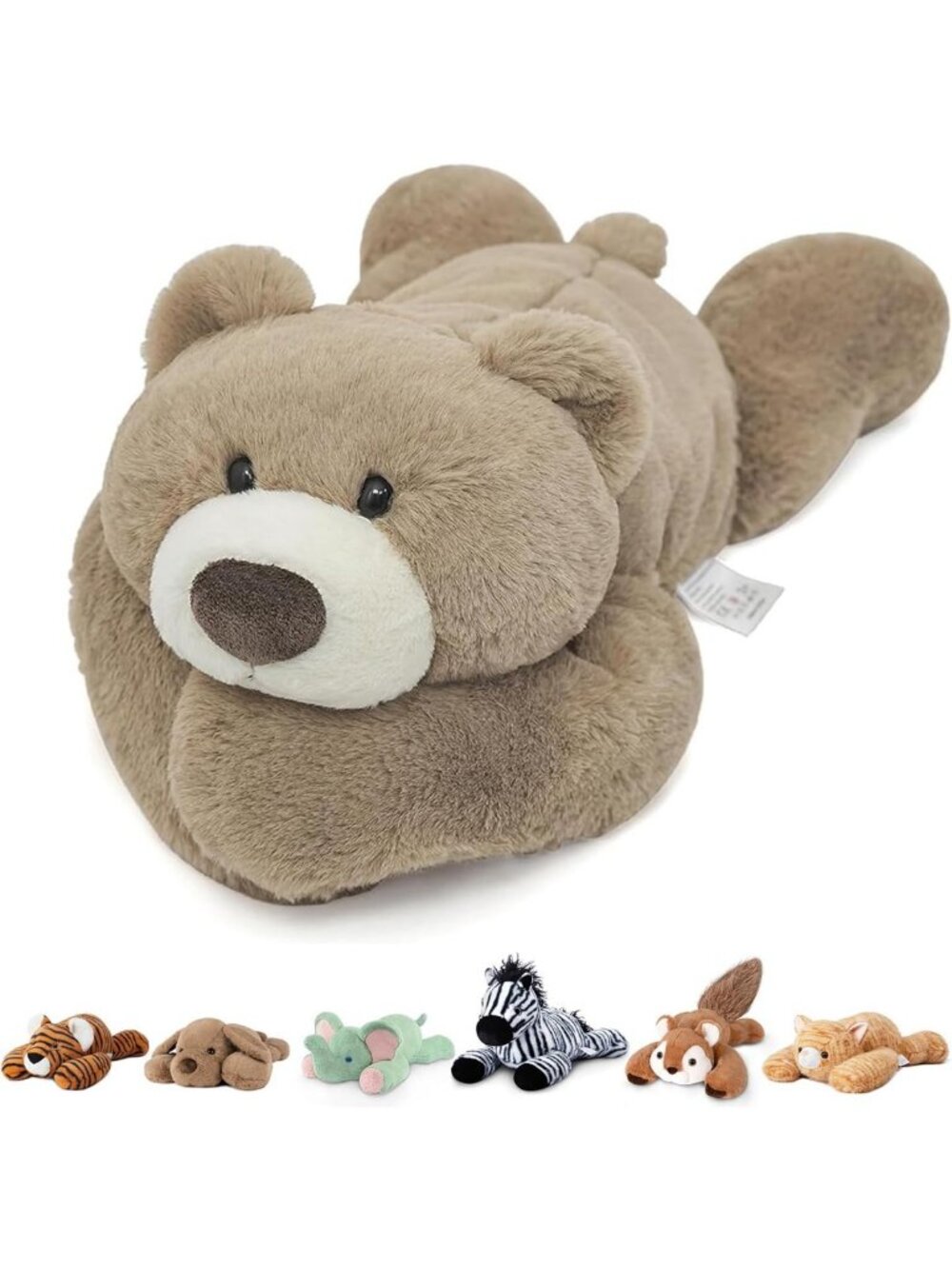 Cozy Weighted Stuffed Animal Bear Plush Pillow for Kids & Adults - Soft & Cuddly